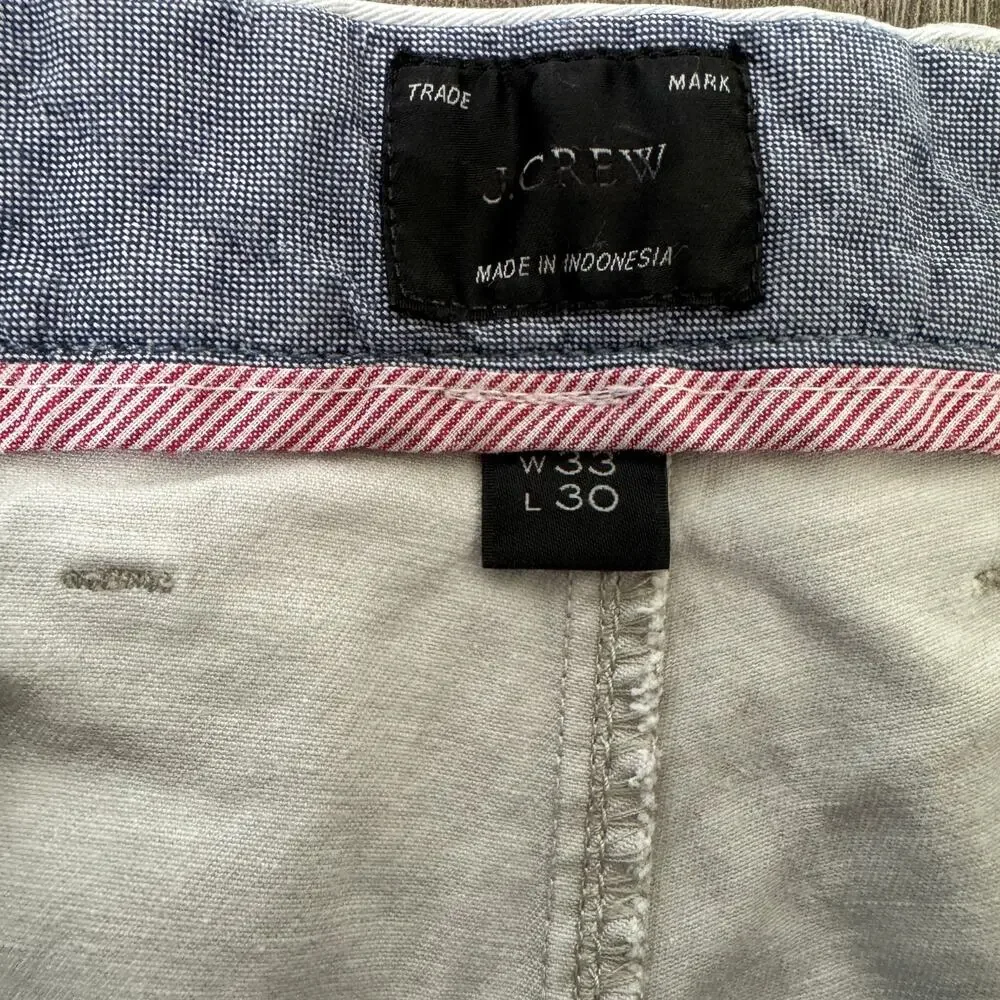 J.Crew 770 Straight-fit Stretch Chino Pants Mens 33x30 Jet Gray Flat Front Twill